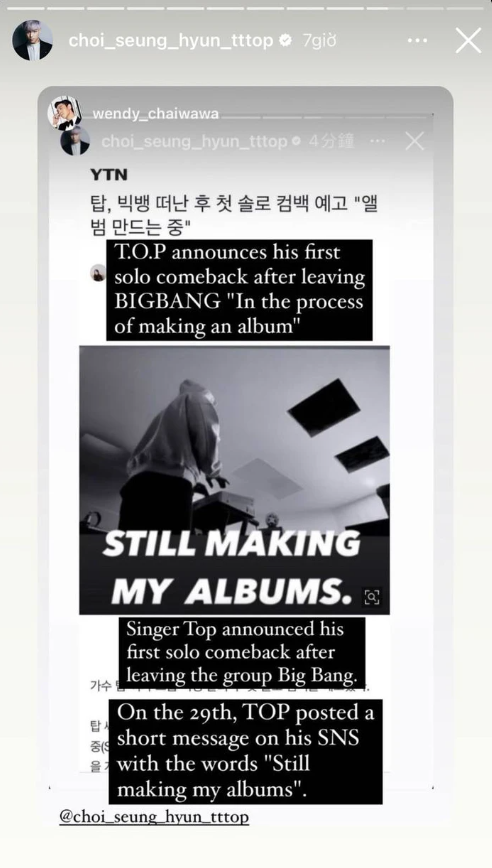 T.O.P rời BIGBANG và gạch tên nhóm khỏi tên mình